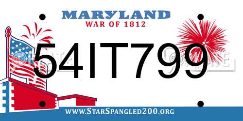 54IT799 Maryland License Plate