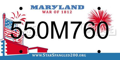 550M760 Maryland License Plate