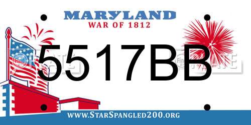 5517BB Maryland License Plate