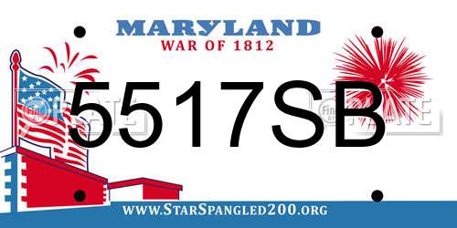 5517SB Maryland License Plate