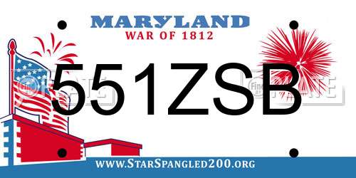551ZSB Maryland License Plate