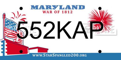 552KAP Maryland License Plate