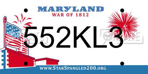 552KL3 Maryland License Plate