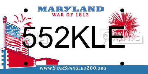 552KLE Maryland License Plate