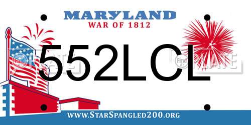 552LCL Maryland License Plate