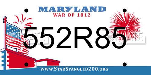 552R85 Maryland License Plate