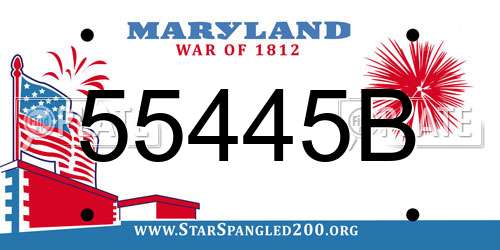 55445B Maryland License Plate