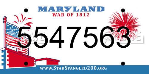 5547563 Maryland License Plate