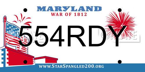 554RDY Maryland License Plate