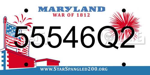 55546Q2 Maryland License Plate