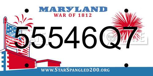 55546Q7 Maryland License Plate