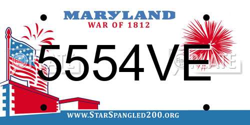 5554VE Maryland License Plate