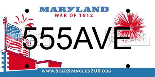 555AVE Maryland License Plate
