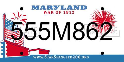 555M862 Maryland License Plate