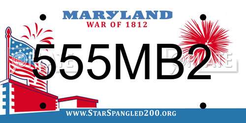555MB2 Maryland License Plate