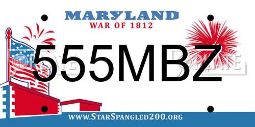 555MBZ Maryland License Plate