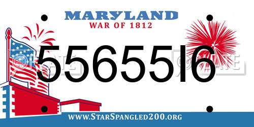 55655I6 Maryland License Plate