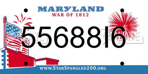 55688I6 Maryland License Plate