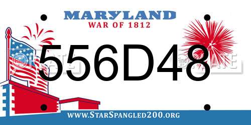 556D48 Maryland License Plate