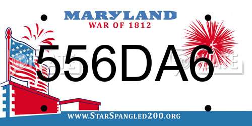 556DA6 Maryland License Plate