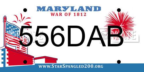 556DAB Maryland License Plate