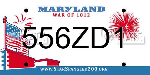 556ZD1 Maryland License Plate