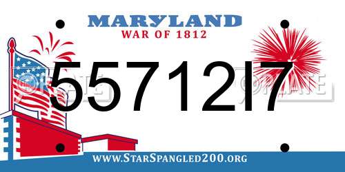 55712I7 Maryland License Plate