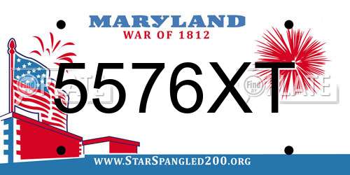 5576XT Maryland License Plate