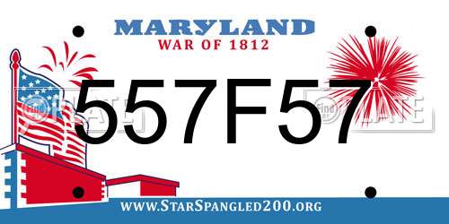 557F57 Maryland License Plate