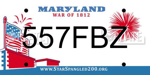 557FBZ Maryland License Plate
