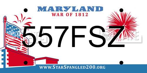 557FSZ Maryland License Plate