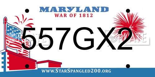 557GX2 Maryland License Plate