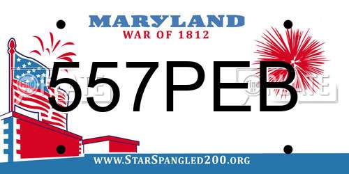 557PEB Maryland License Plate