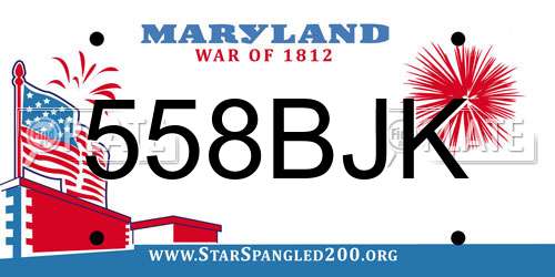 558BJK Maryland License Plate