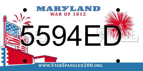 5594ED Maryland License Plate