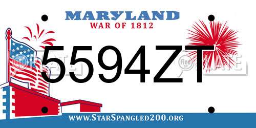 5594ZT Maryland License Plate