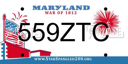 559ZTC Maryland License Plate