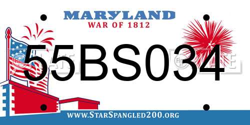 55BS034 Maryland License Plate
