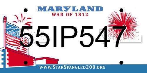 55IP547 Maryland License Plate