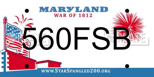 560FSB Maryland License Plate
