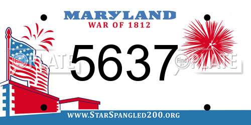 5637 Maryland License Plate