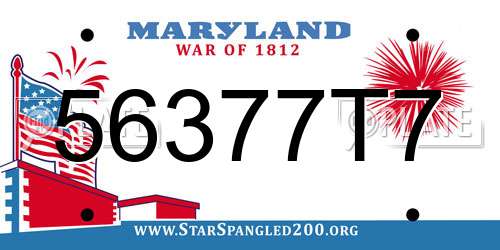 56377T7 Maryland License Plate