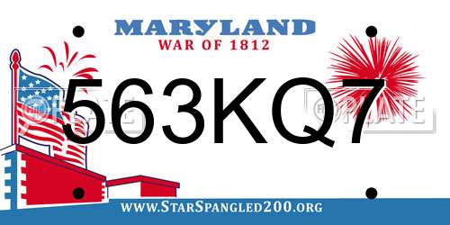 563KQ7 Maryland License Plate