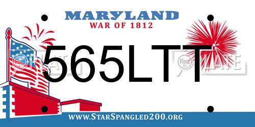 565LTT Maryland License Plate