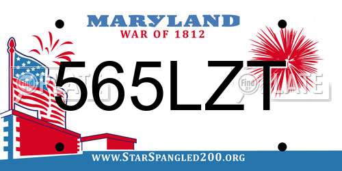 565LZT Maryland License Plate
