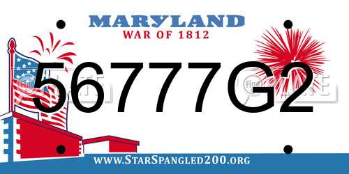 56777G2 Maryland License Plate