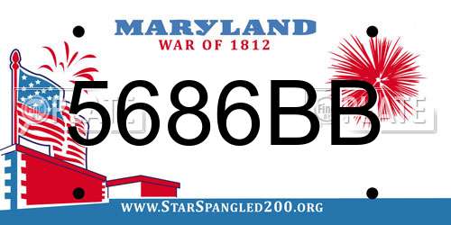 5686BB Maryland License Plate