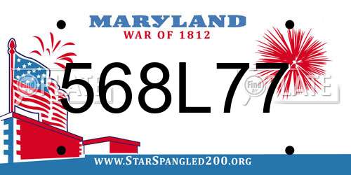 568L77 Maryland License Plate