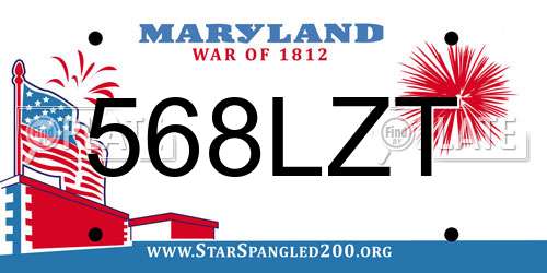 568LZT Maryland License Plate
