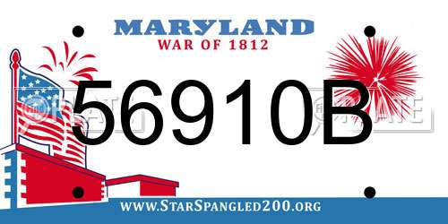 56910B Maryland License Plate